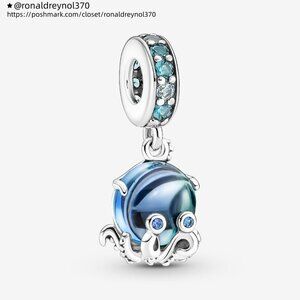 Pandora Murano Glass Cute Octopus Dangle Charm